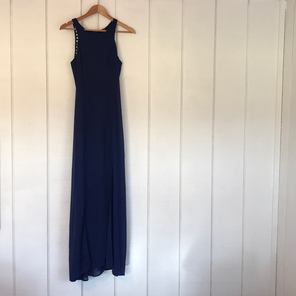 Blue cut out dress